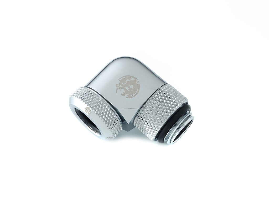 Bitspower Multi-Link Adapter Conexión 90 Grad G1 4 Pulgadas Ag A 12mm Ad Hardtube - Giratorio, Plateado
