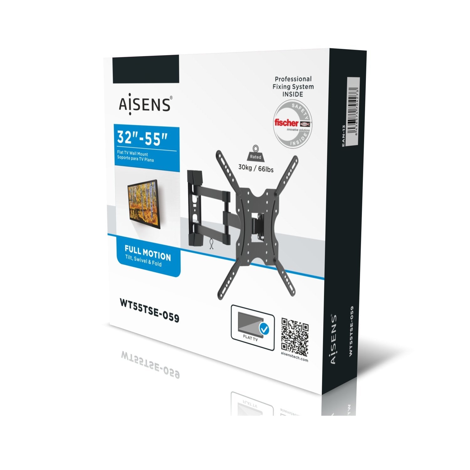 Aisens Soporte De Pared Inclinable Para Tv De 32-55'/ Hasta 30kg
