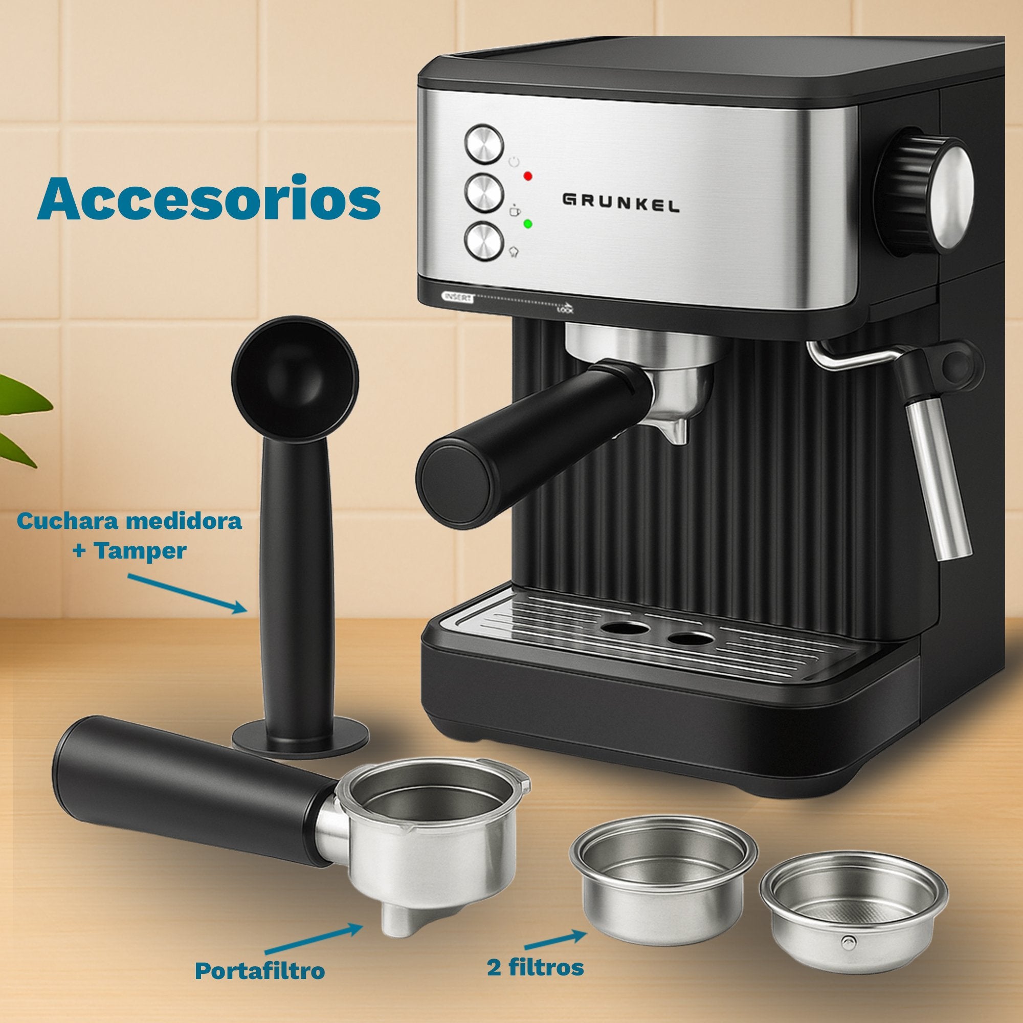 EAN 8426156018898 - Grunkel CAFPRESSO-20AROMA cafetera eléctrica Semi-automática Máquina espresso 1,8 L imagen 5