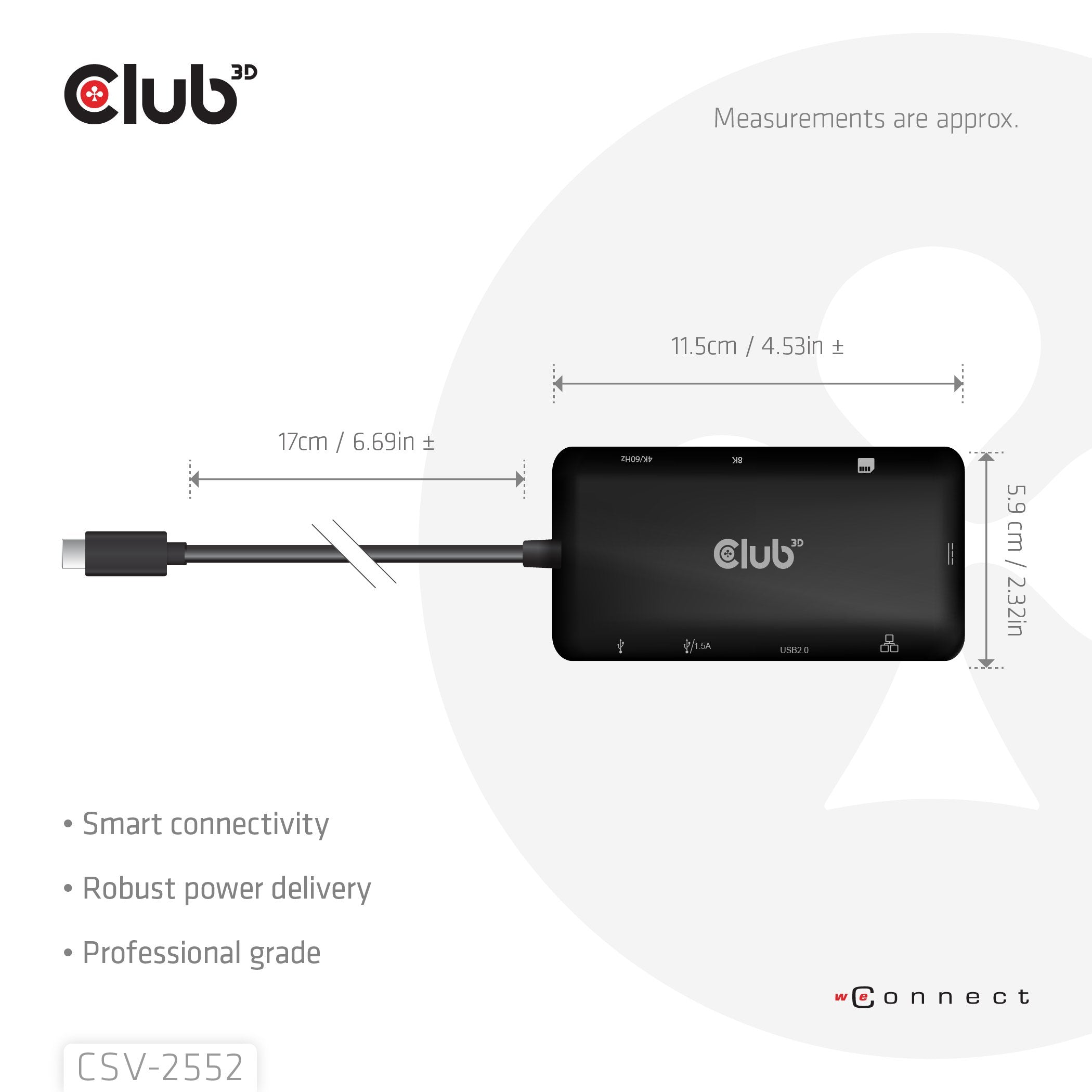 EAN 8719214473556 - CLUB3D CSV-2552 hub de interfaz USB Tipo C 5000 Mbit/s Negro imagen 6