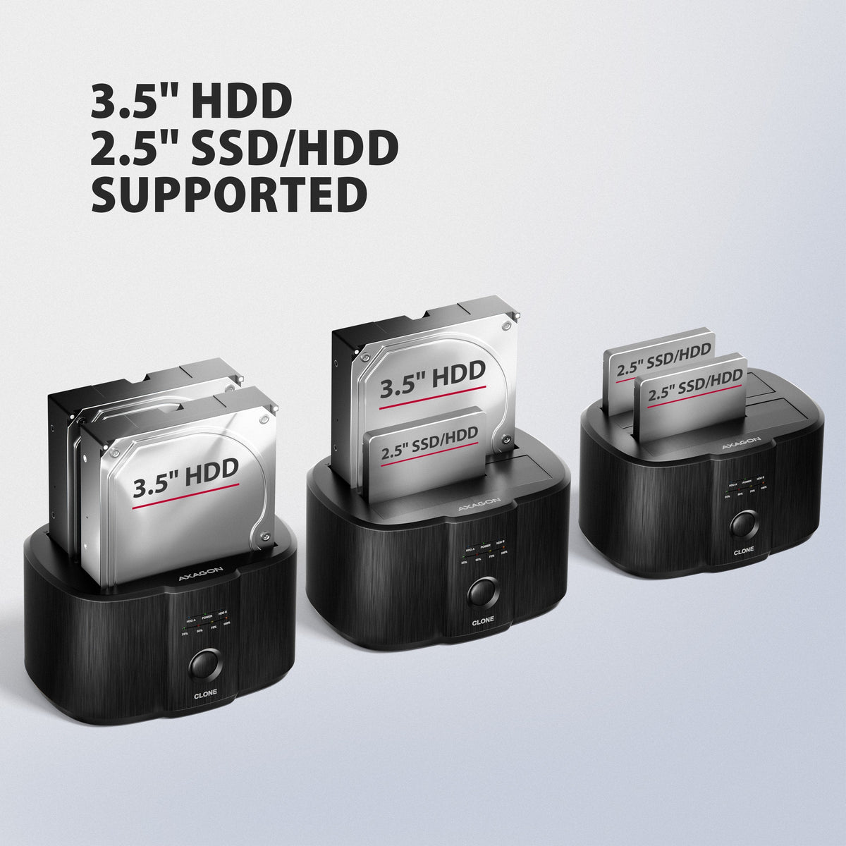 Adsa-Sc Base De Conexión, Usb 3.2 Gen 1 - 2x Sata 6g 2.5"/3.5" Ssd/Hdd Clone Dual