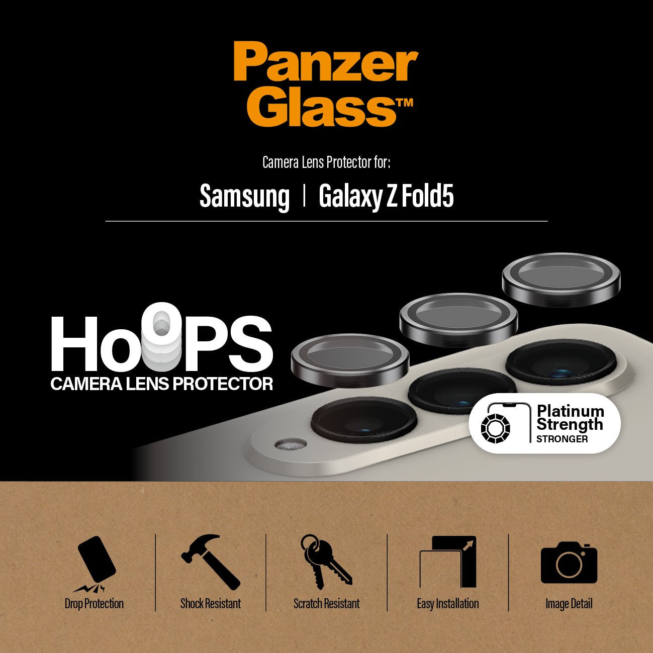 EAN 5711724004575 - PanzerGlass ® Hoops® Camera Lens Protector Black Samsung Galaxy Z Fold5 5G Protector de pantalla 1 pieza( imagen 5