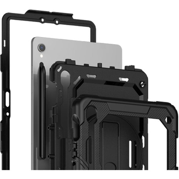 Funda Tablet Samsung Galaxy Tab S9/S9 Fe Shockproof Rotating 360º Just In Case Cubierta Protectora/ Compatible Samsung Galaxy Tab S9 - S9 Fe/ Soporte Giratorio/ Correa De Mano-Hombro/ Negro