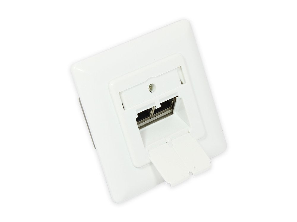 Netzwerkdose Cat. 6, 2xrj45, Geschirmt, Up, Designfähig, Vertikale Cablezuführung, Signalweiss Ral9003, Good Connections®