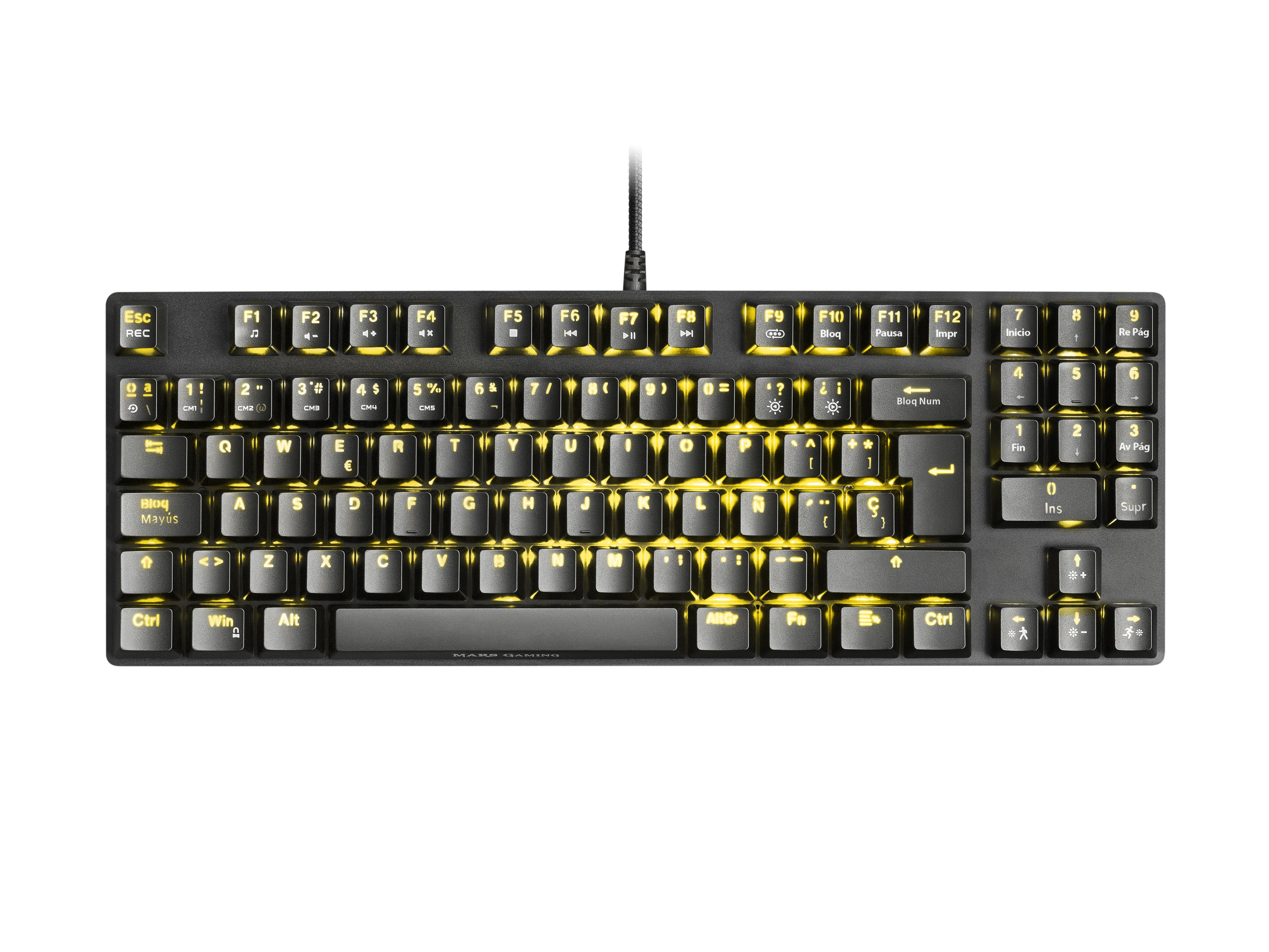 Teclado Español Mars Gaming Mkrevoprobes Negro, Gaming Rgb Mecánico, Tkl+ Num, Switch Azul