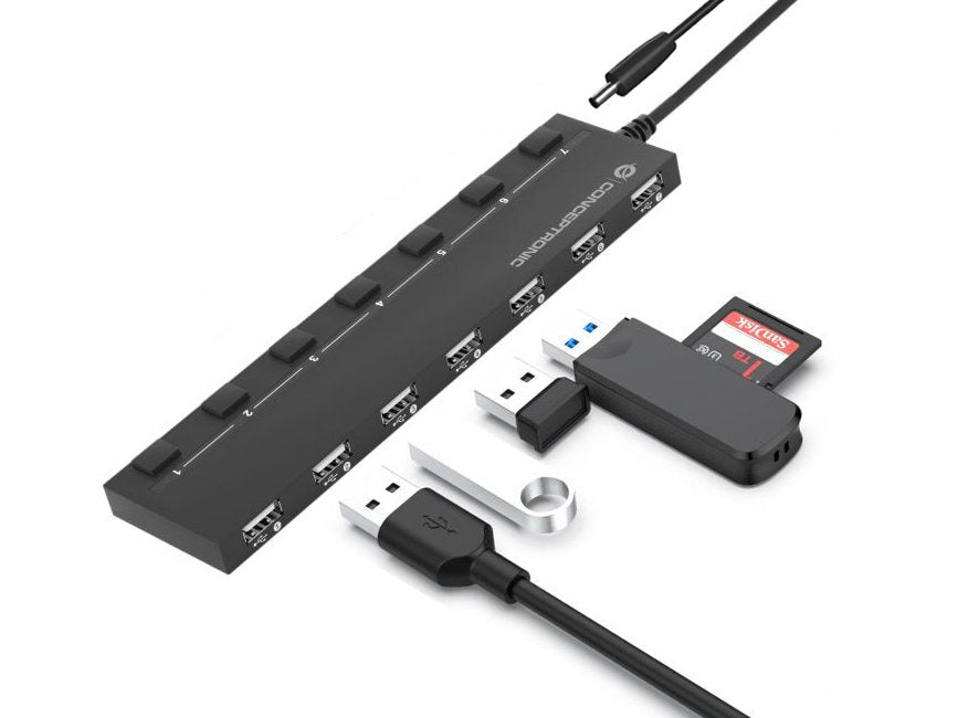 EAN 4015867226322 - Conceptronic HUBBIES08BP hub de interfaz USB 2.0 480 Mbit/s Negro imagen 5