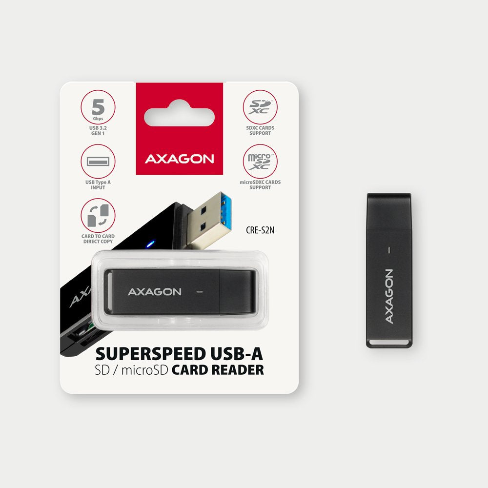 EAN 8595247906137 - Axagon CRE-S2N lector de tarjeta USB 3.2 Gen 1 (3.1 Gen 1) Type-A Negro imagen 5