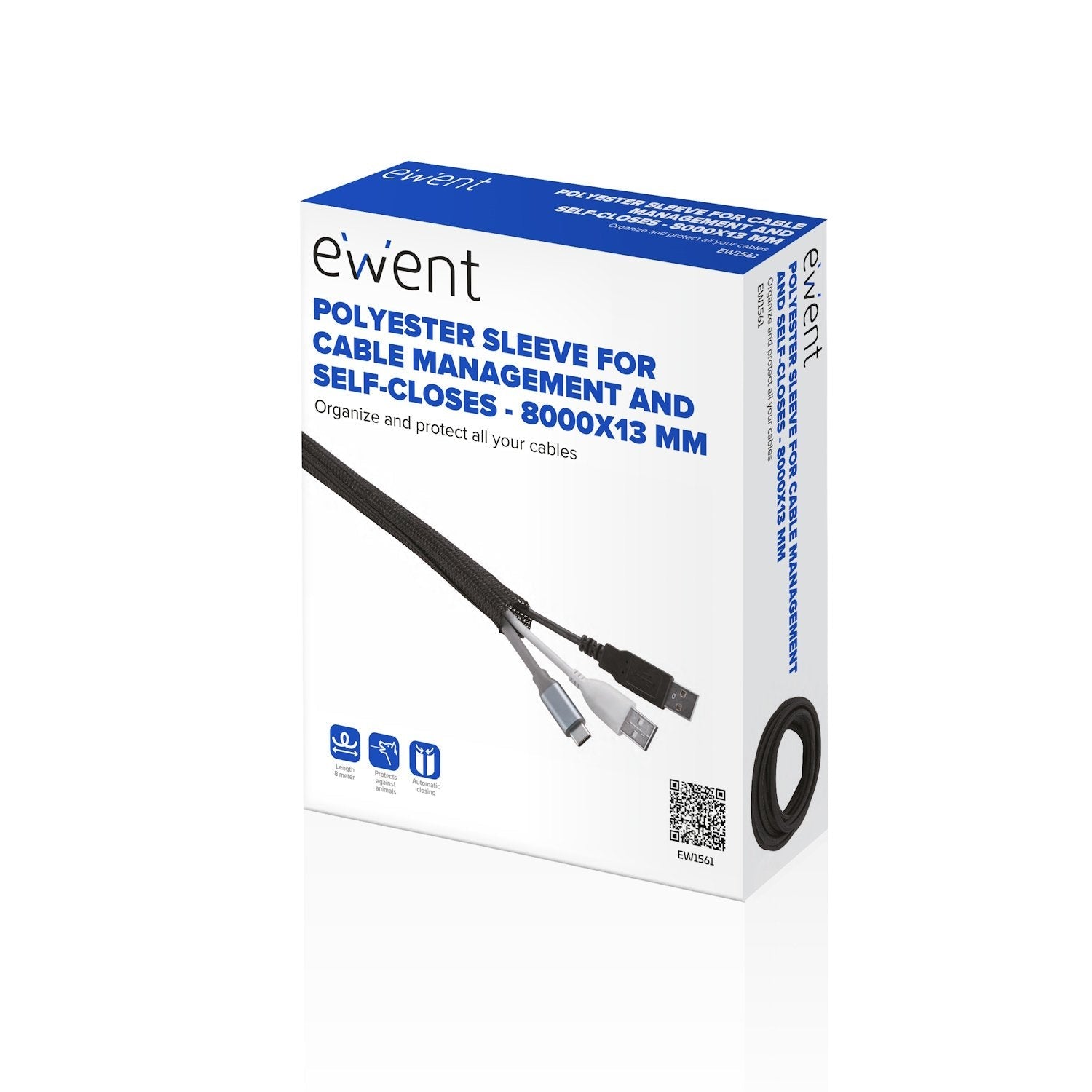 Ewent Manguito De Poliester Auto-Cierre 8000x13mm