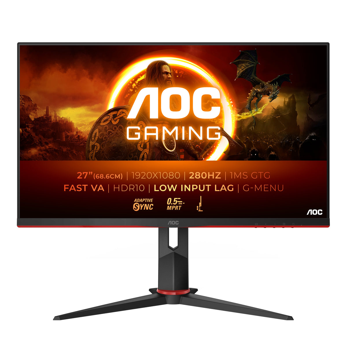 EAN 4038986182270 - AOC G2 27G2ZN3/BK pantalla para PC 68,6 cm (27") 1920 x 1080 Pixeles Full HD LCD Negro, Rojo imagen 1