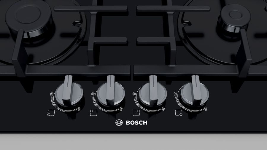 Placa De Gas Bosch Serie 4 Pnh6b6b90 Hobs Negro Integrado 60 Cm Encimera De Gas 4 Zona(S)