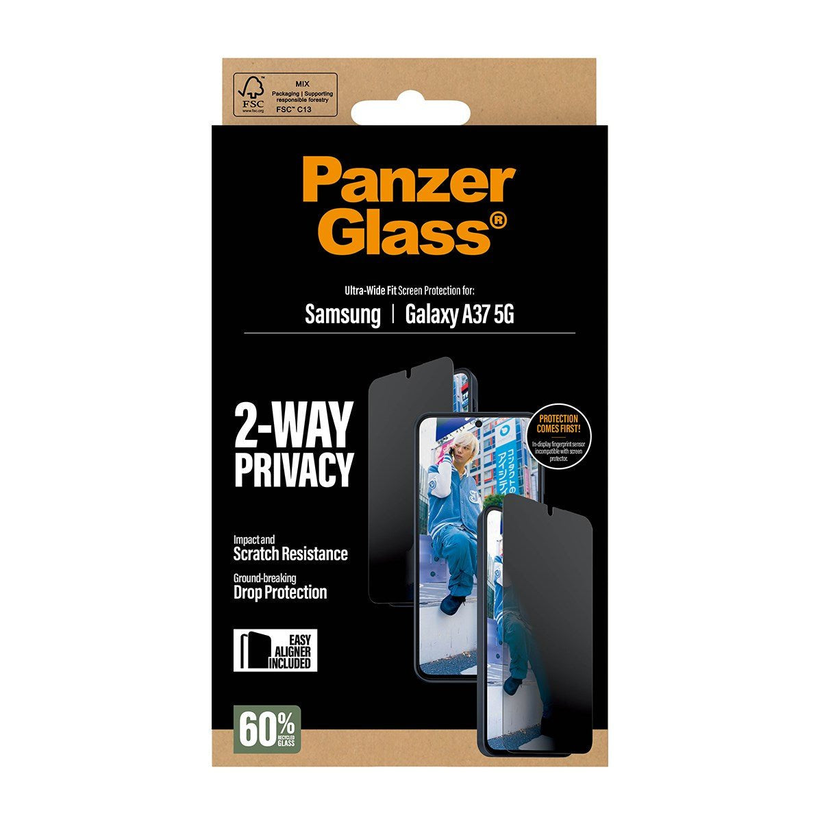 Panzerglass Privacy Displayschutz Samsung Galaxy A37 Ultra-Wide Fit Easyaligner