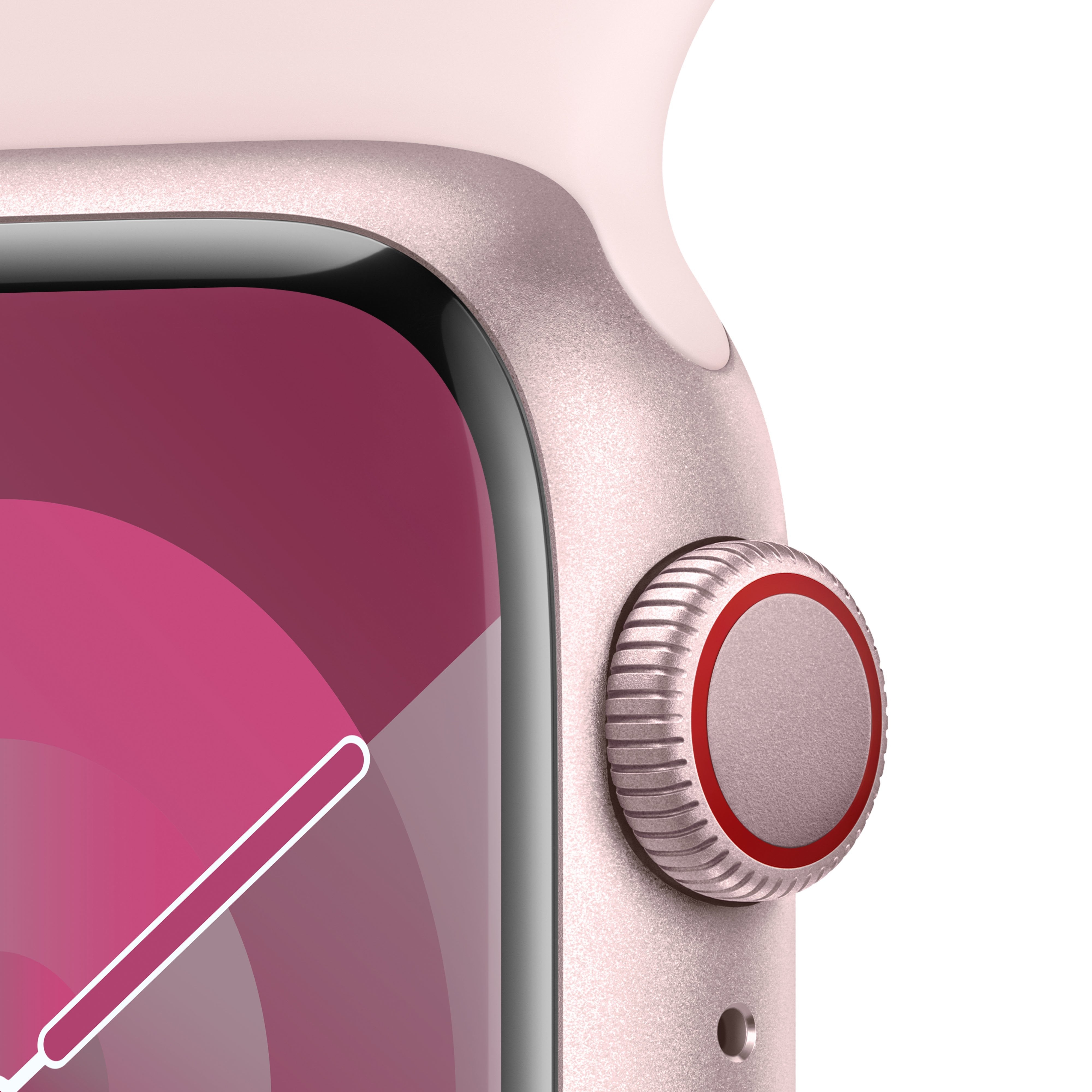 Apple Watch Series 9 Gps Cellular 41mm Caja De Aluminio Rosa Correa Deportiva Rosa Claro S M