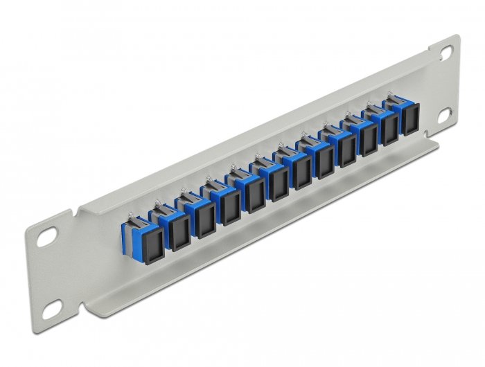 Delock 10" Patch Panel De Fibra Óptica 12 Puertos Sc Simplex Azul 1 U Gris