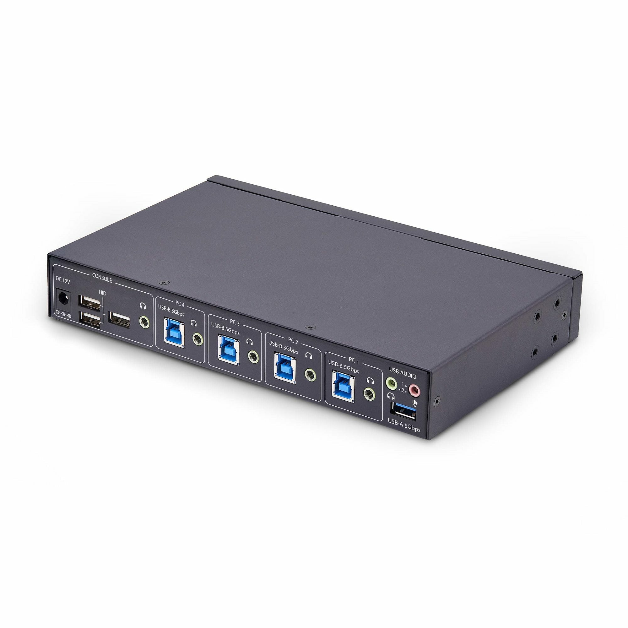 Startech.Com Switch Km/Usb 4 Puertos Con Roaming De Ratón - Conmutador Km Usb 3.0 De Teclado Y Ratón Para 4 Ordenadores - Audio De 3,5mm Y Usb - Taa