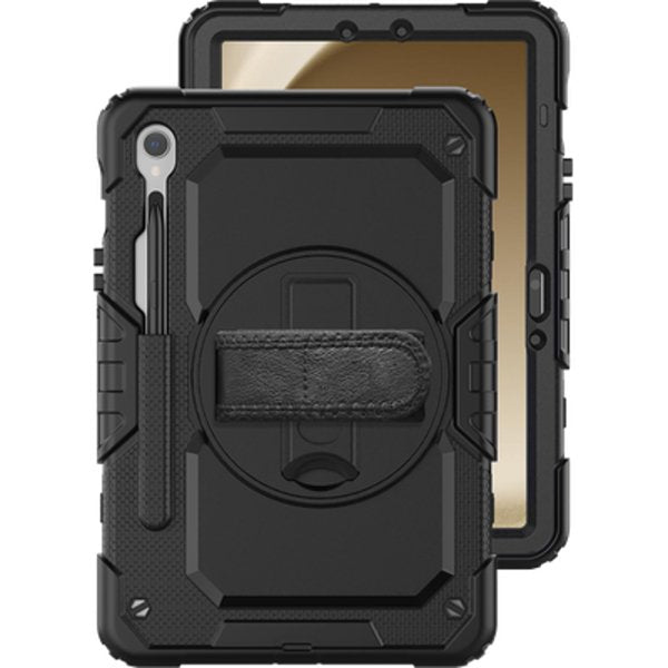 Funda Tablet Samsung Galaxy Tab S9/S9 Fe Shockproof Rotating 360º Just In Case Cubierta Protectora/ Compatible Samsung Galaxy Tab S9 - S9 Fe/ Soporte Giratorio/ Correa De Mano-Hombro/ Negro