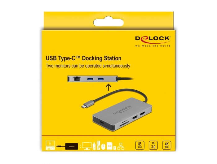 Delock Usb Tipo-C Dockingstation 4k - Dual Hdmi Mst / Usb 3.2