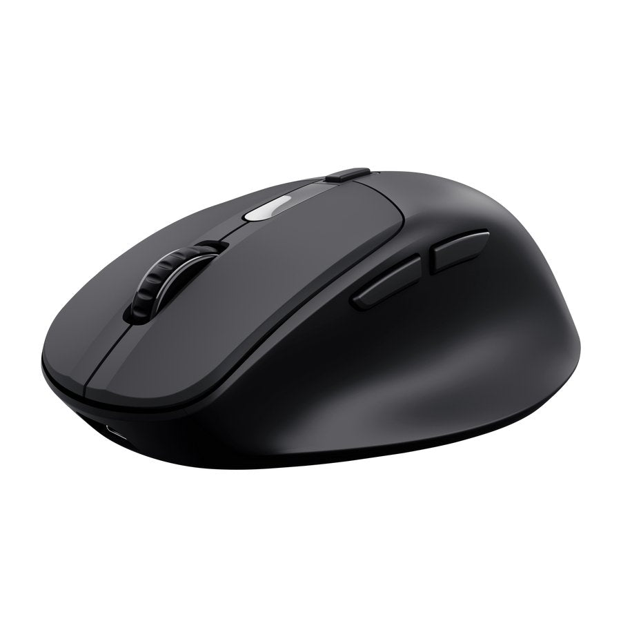 Mouse Trust Wireless Zevo Bt/2.4ghz 6 Botones 1200-3200dpi Recargable Color Negro.