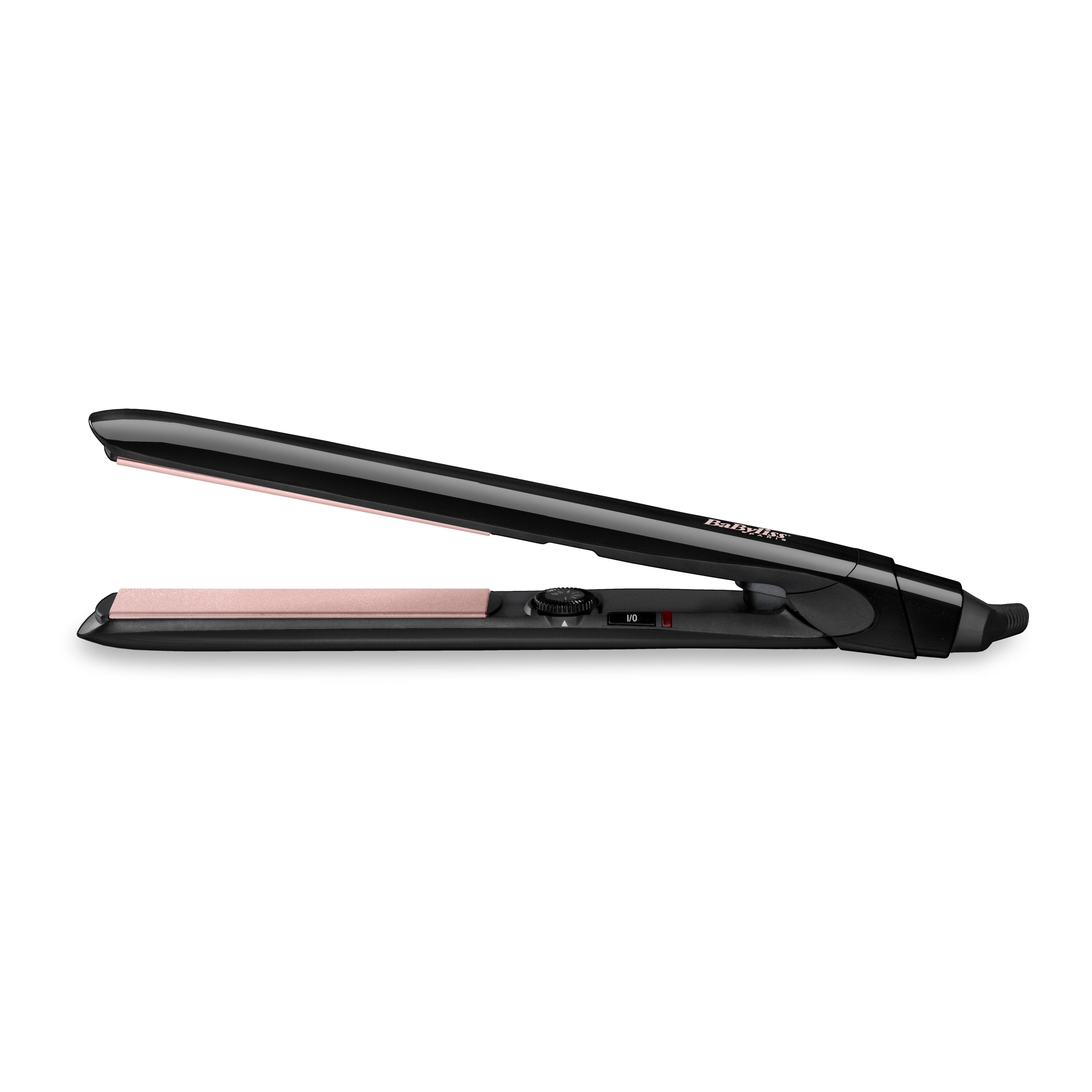 Plancha De Pelo Babyliss Smooth Control 235  Caliente Negro, Oro Rosado 3 M