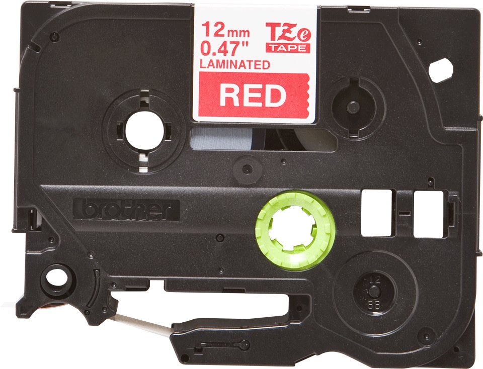 Original Brother Cinta Rotuladora Laminada Rojo/Blanco 8m 12mm