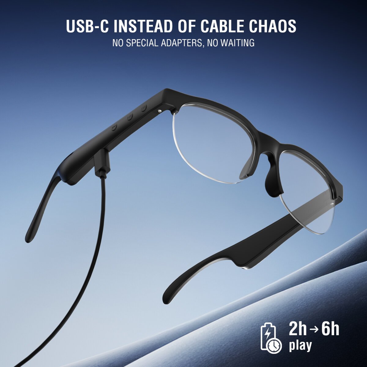 4smarts Wireless Soundglasses Sport 2, Negro