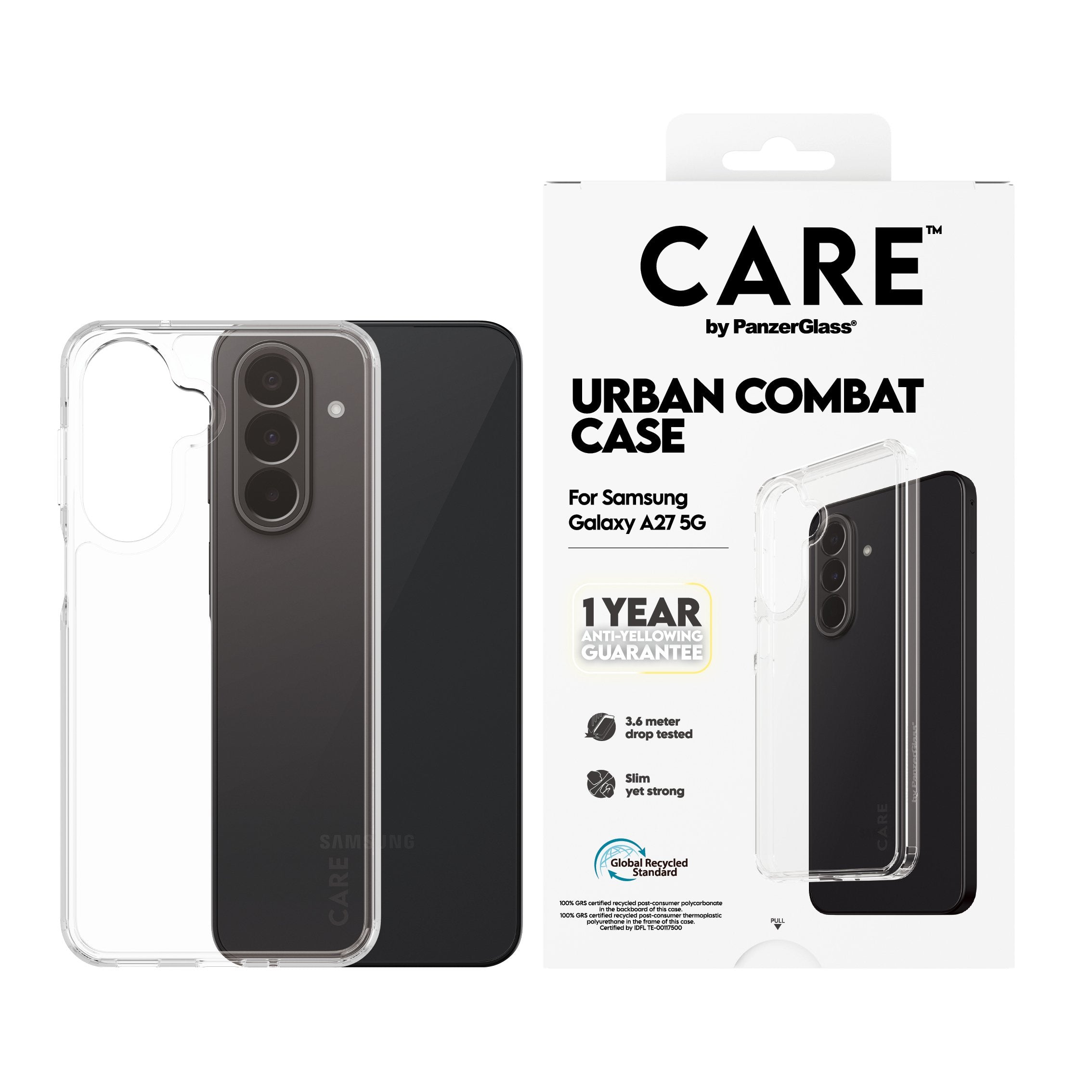 Panzerglass Care By Urban Combat Case Transparent M. Clear Frame Samsung Galaxy A27, Cover, Samsung, Samsung - Galaxy A27 5g, Transparent
