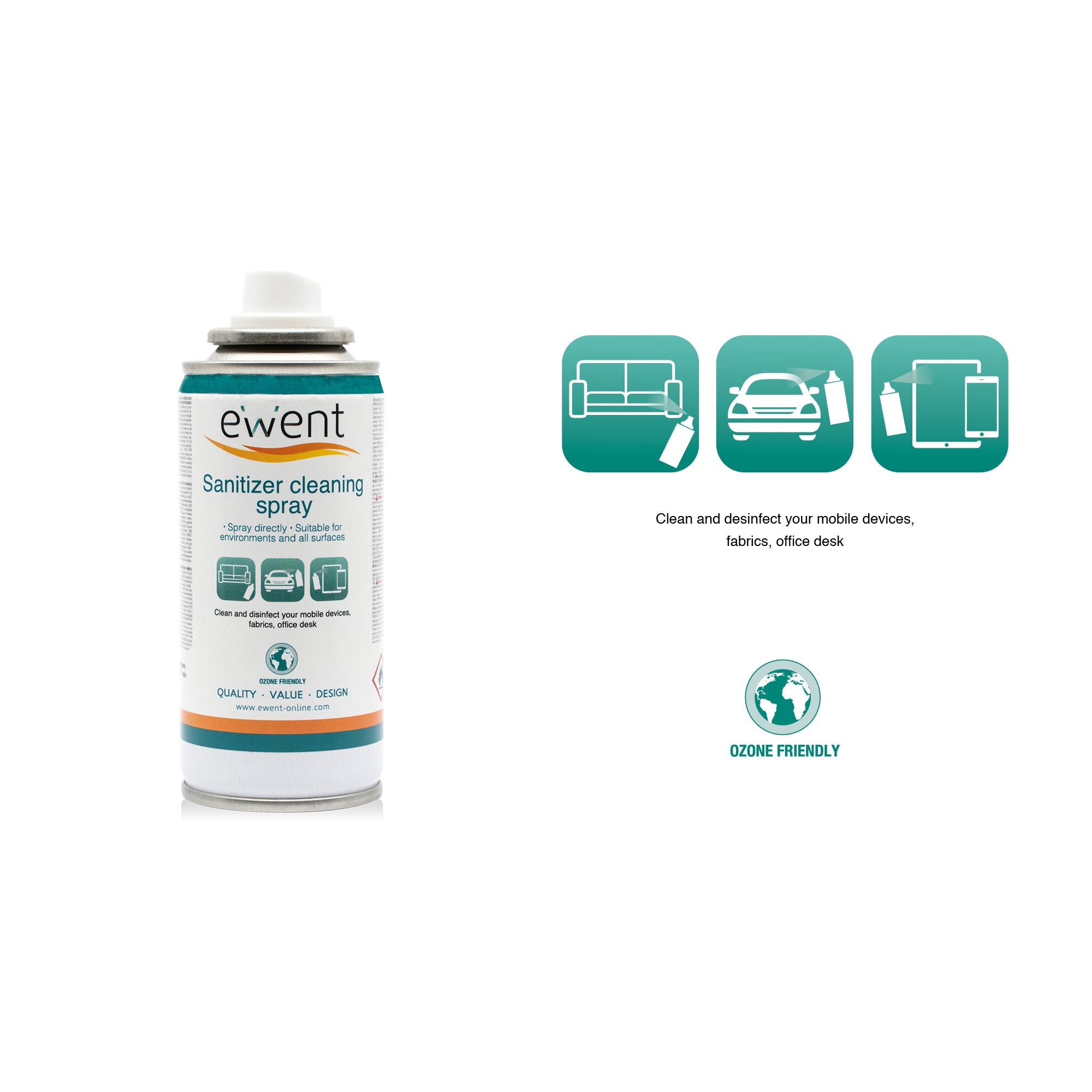 EAN 8054392619151 - Ewent EW5675 kit de limpieza para computadora Universal Espray para limpieza de equipos 100 ml imagen 4