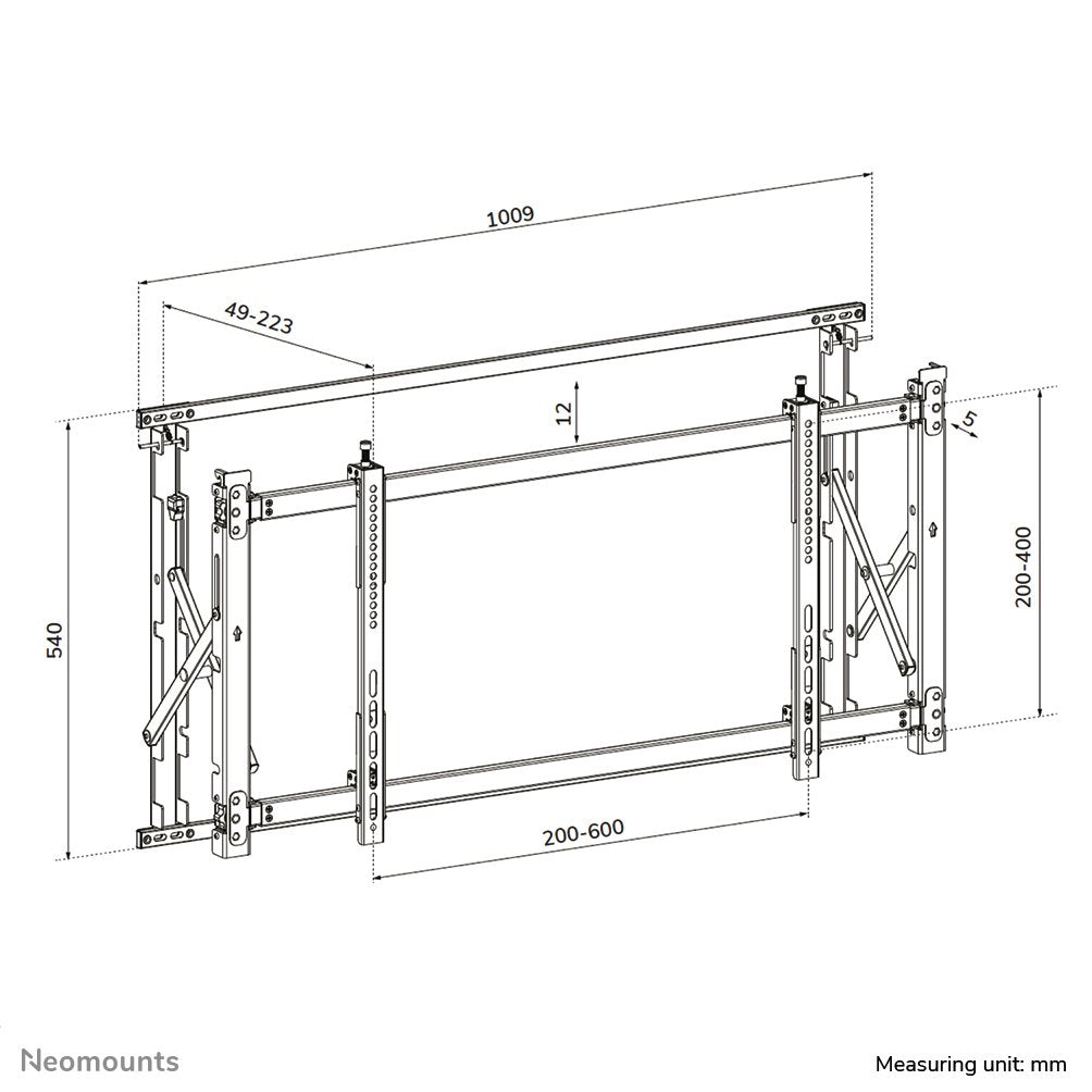 Led-Vw1750black, Pull-Out  Video Wall Mount For 32"-55"