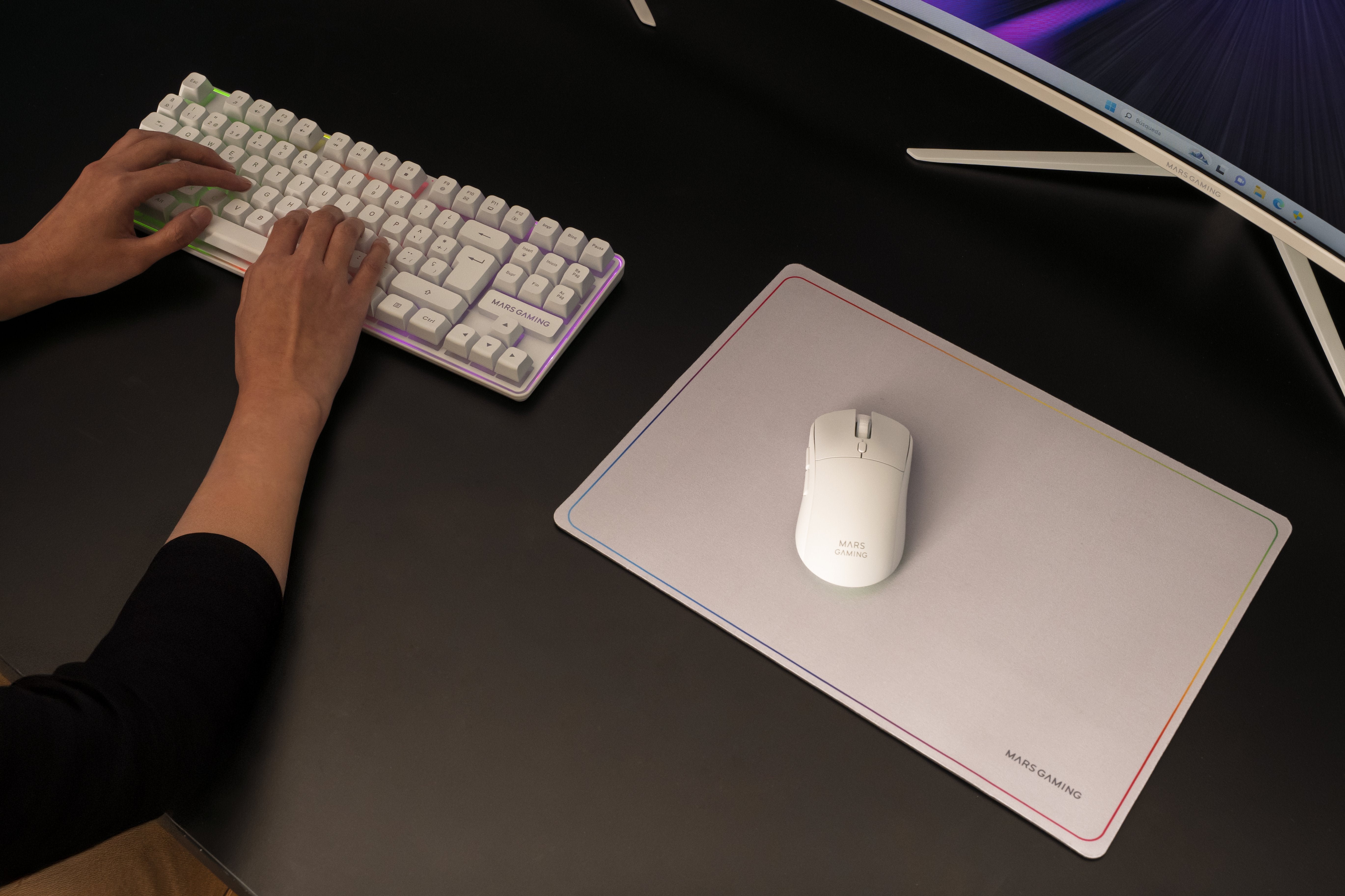 EAN 8435693111832 - Mars Gaming MCPWTKLWES teclado Ratón incluido Juego RF inalámbrica + USB QWERTY Español Blanco imagen 10