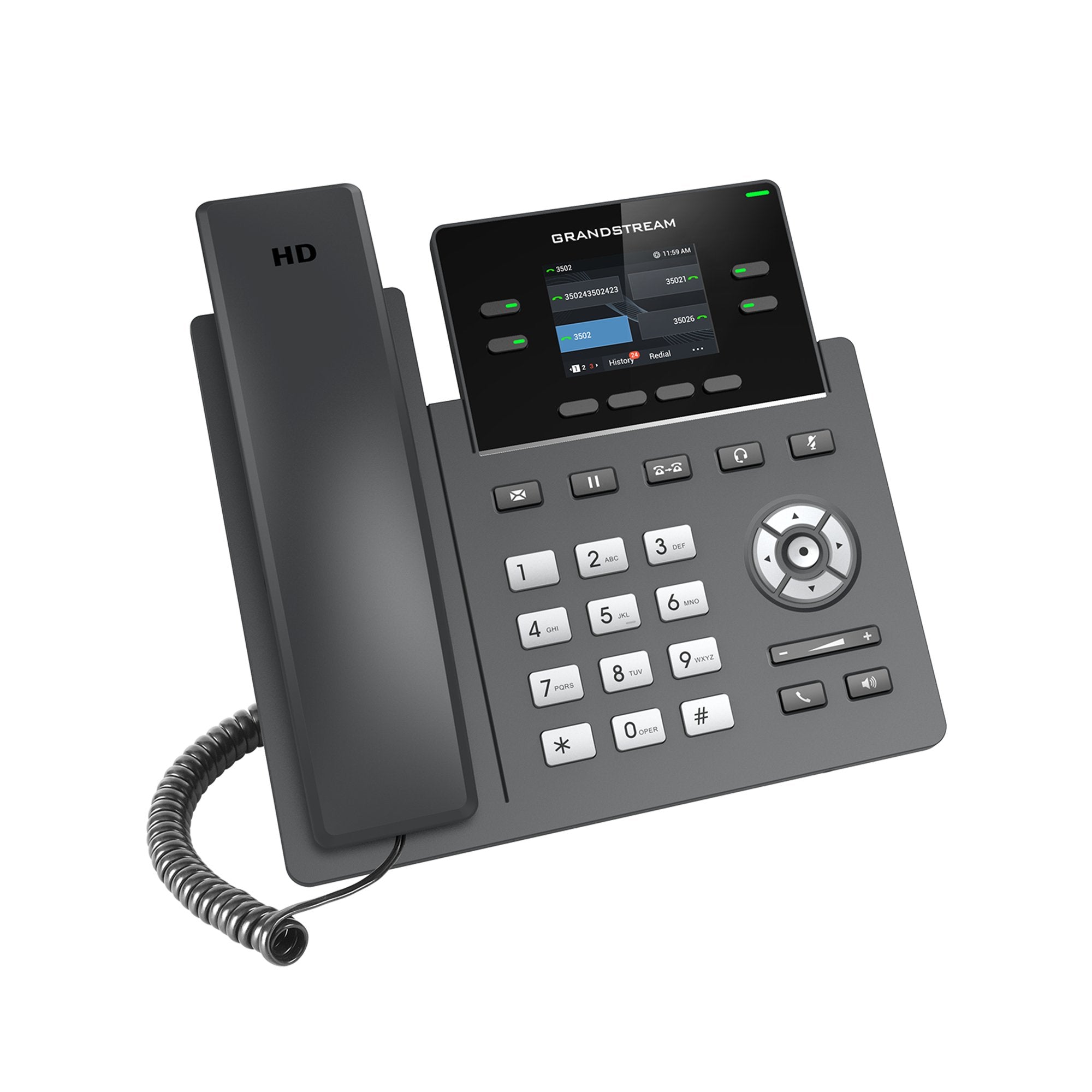 Grandstream Grp2612p [Teléfono Voip - Cuenta Sip 2x, Audio Hd, 16 Prog.Tl. + 4 Presets, 2xlan 100mbps, Poe]