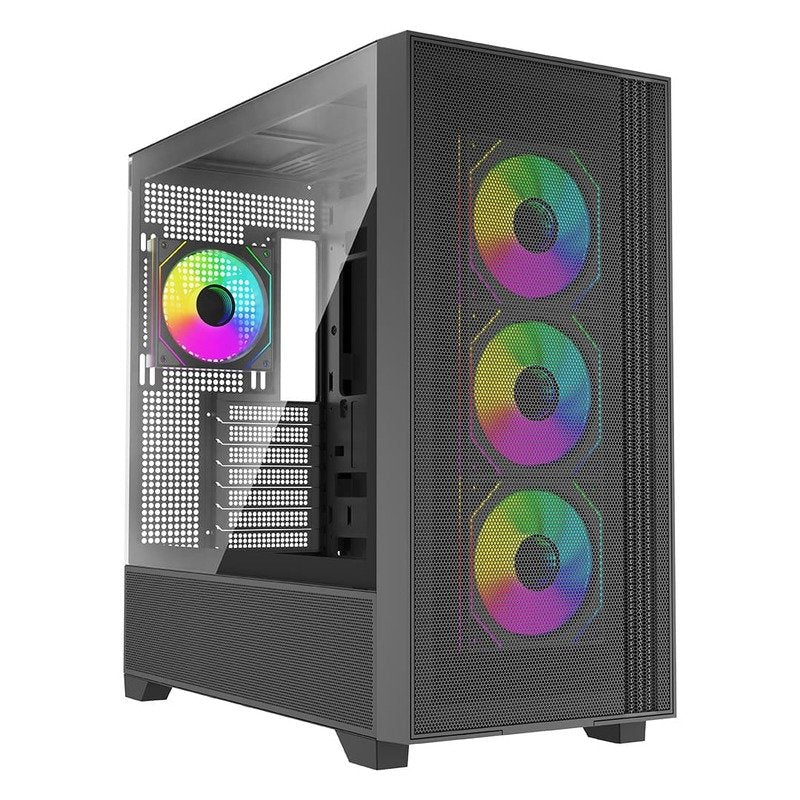 Caja  Pc Xilence Flux X916.Argb Negra, Vidrio Templado Xg178