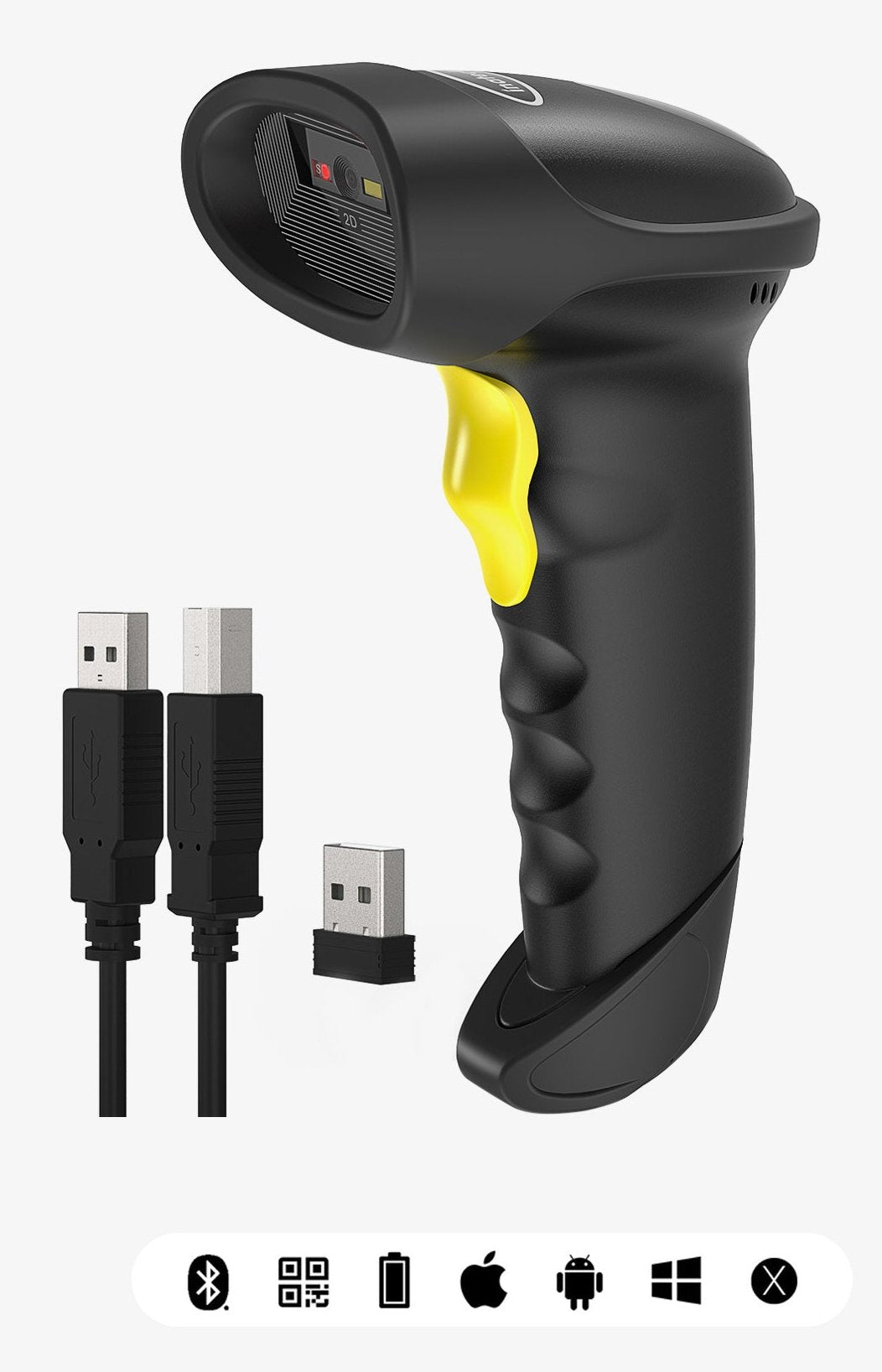 EAN 6972085138579 - Inateck BCST-50 Lector de códigos de barras portátil 1D/2D Negro, Amarillo imagen 1