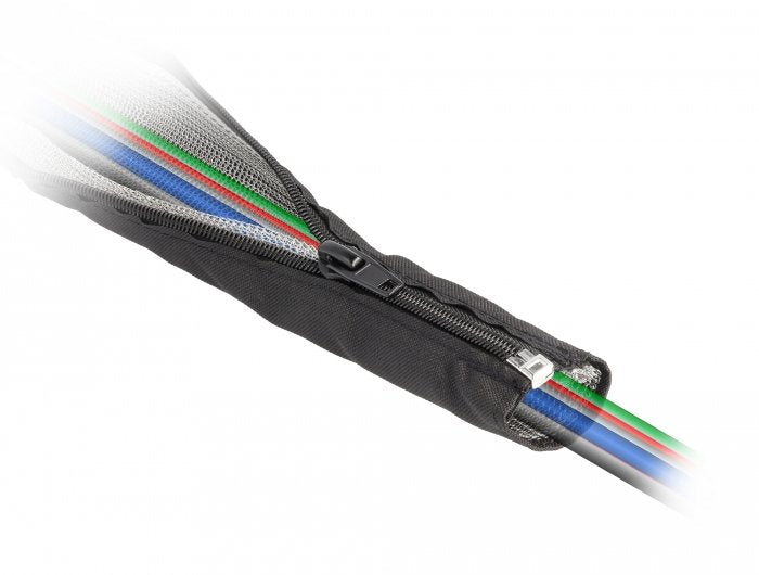 Delock Funda Trenzada De Blindaje Emi Con Cremallera Resistente Al Calor 1 Mx 50 Mm Negro