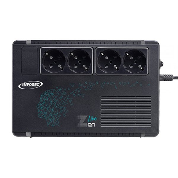 EAN 3700085660812 - Infosec Zen Live 500 sistema de alimentación ininterrumpida (UPS) Línea interactiva 0,5 kVA 300 W 4 salid imagen 2