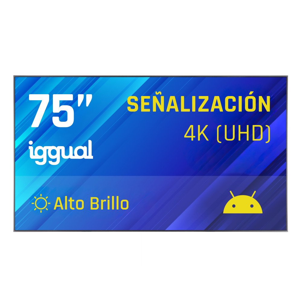 EAN 8435364320051 - iggual IGG320051 pantalla de señalización Pantalla plana para señalización digital 190,5 cm (75") LED Wif imagen 1