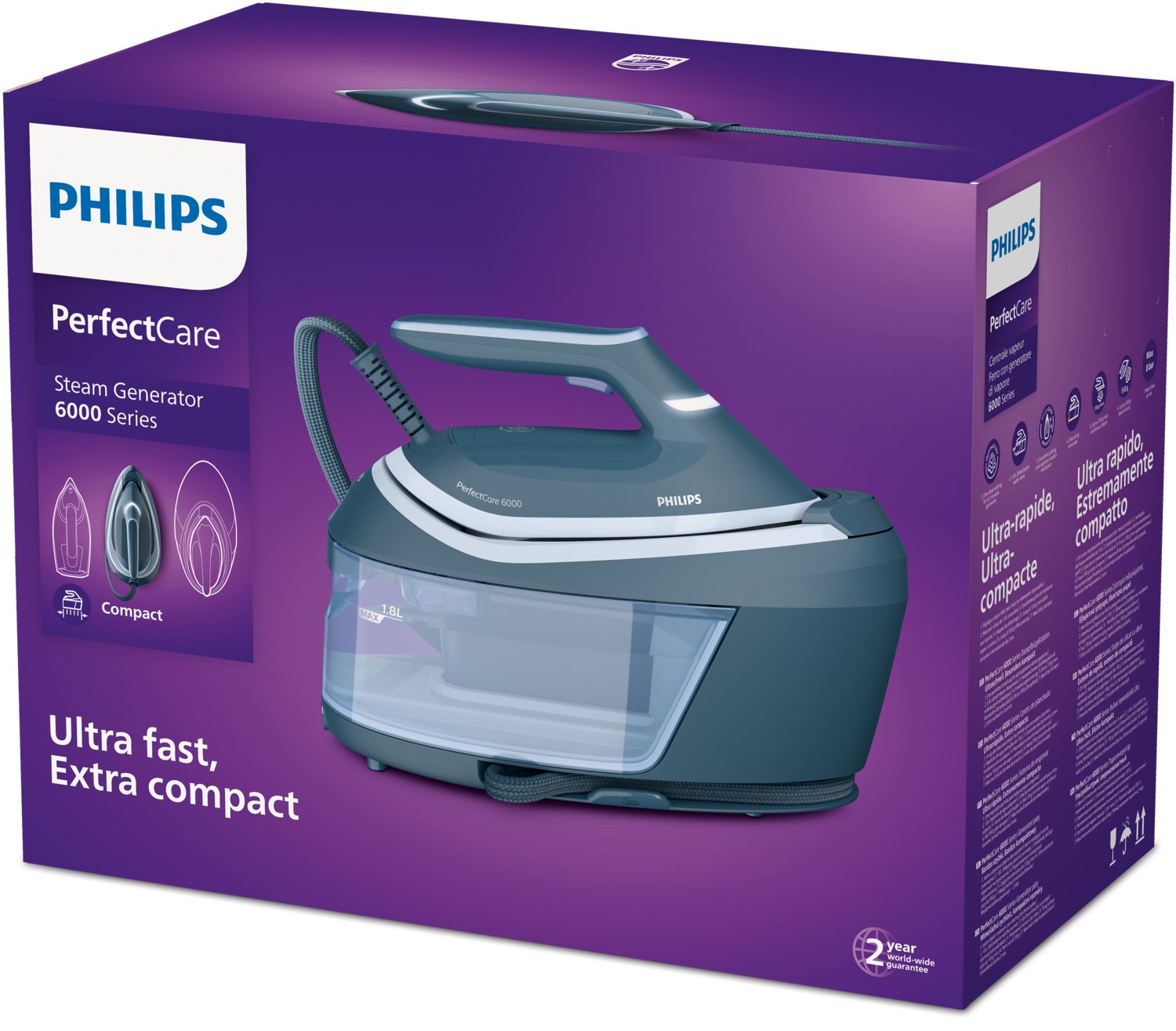 EAN 8720389004865 - Philips 6000 series PSG6042/20 estación plancha al vapor 2400 W 1,8 L SteamGlide Advanced Azul imagen 8