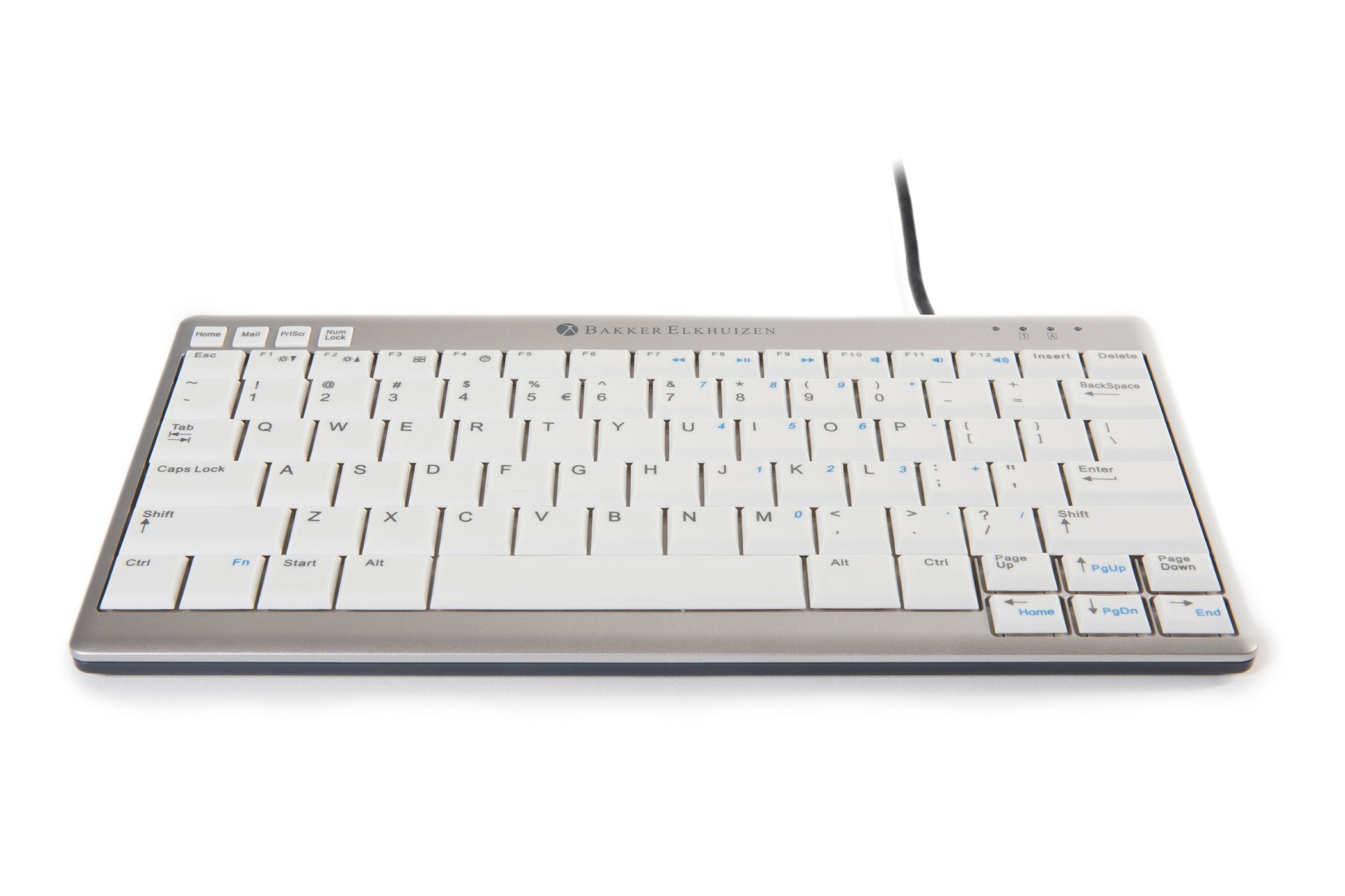 Bakkerelkhuizen Ultraboard 950 Teclado Usb Qwerty Inglés Del Reino Unido Plata, Blanco