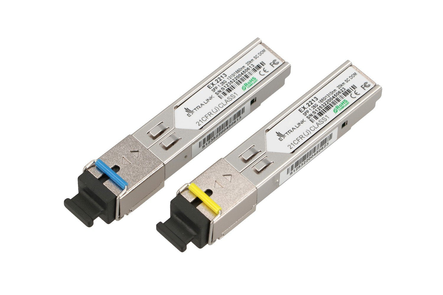 Extralink Sfp 1.25g  Sfp Wdm Módulo  1,25gbps, 1310/1550nm, Single Mode, 20km, Sc, Dom, Pair