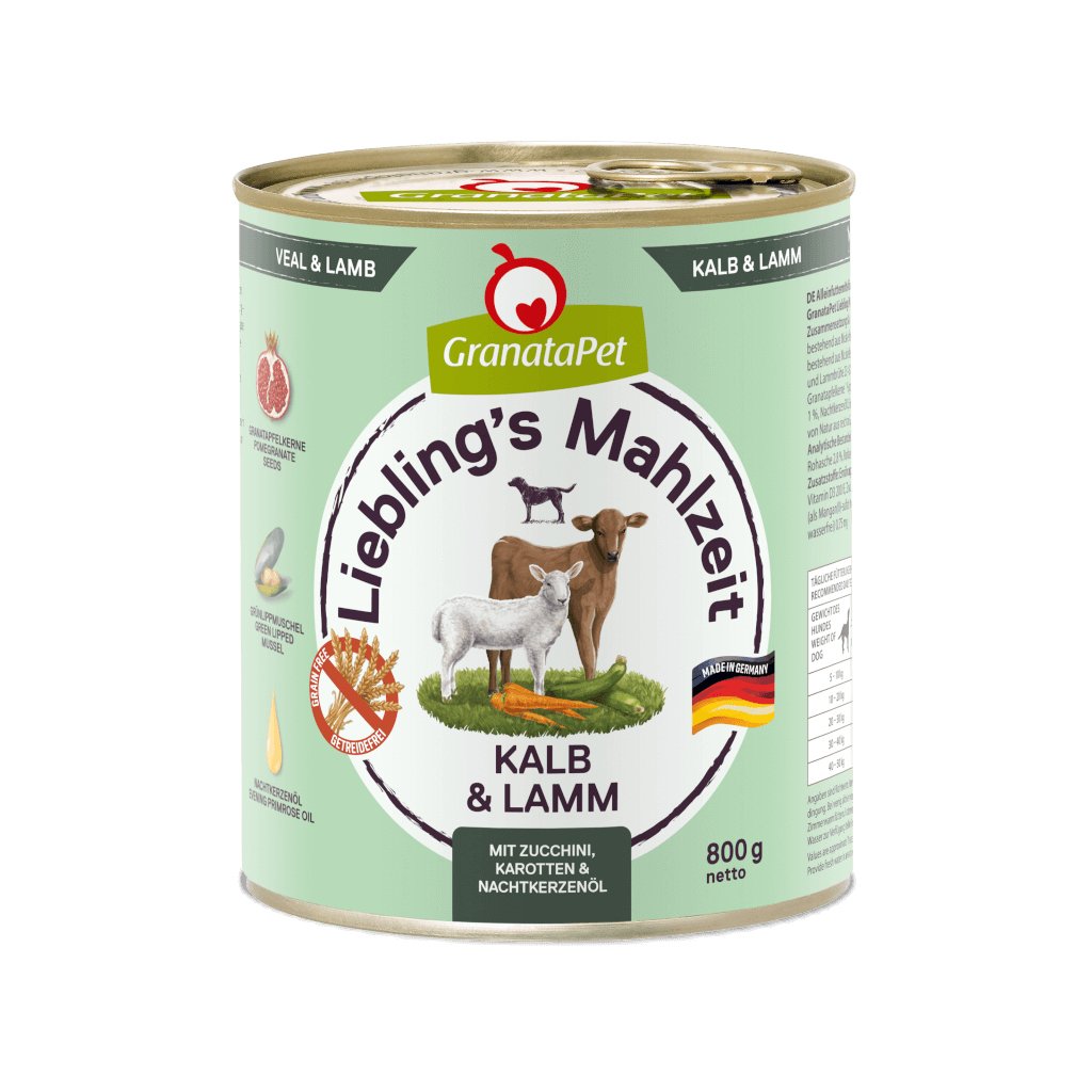 Granatapet Liebling'S Mahlzeit Veal And Lamb - Comida Húmeda Para Perros - 800g