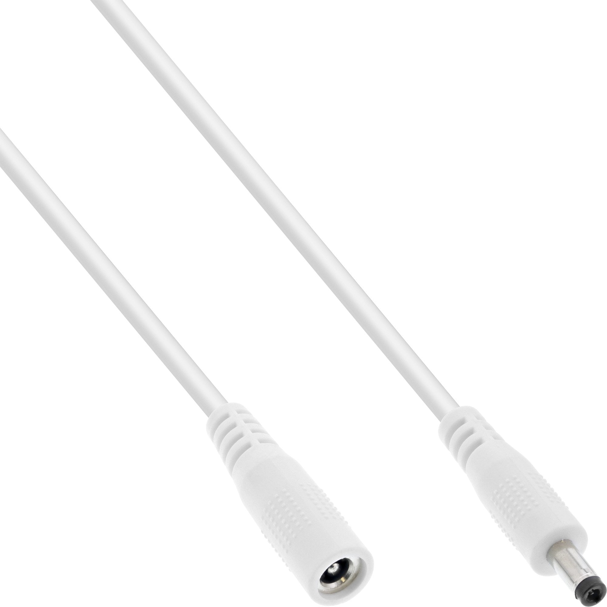 Cable De Extensión De Cc Inline, Enchufe De Cc Macho/Hembra 4,0x1,7 Mm, Awg 18, Blanco, 0,5 M