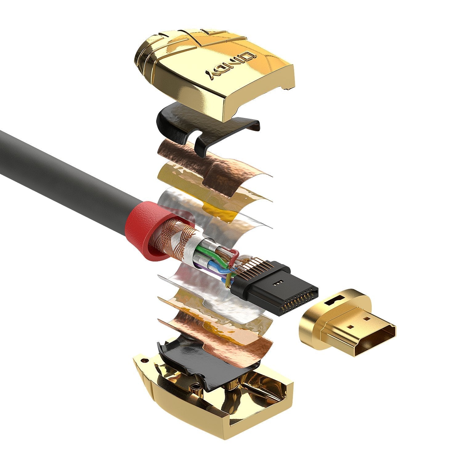 Lindy 37864 Cable Hdmi 5 M Hdmi Tipo A (Estándar) Oro, Gris