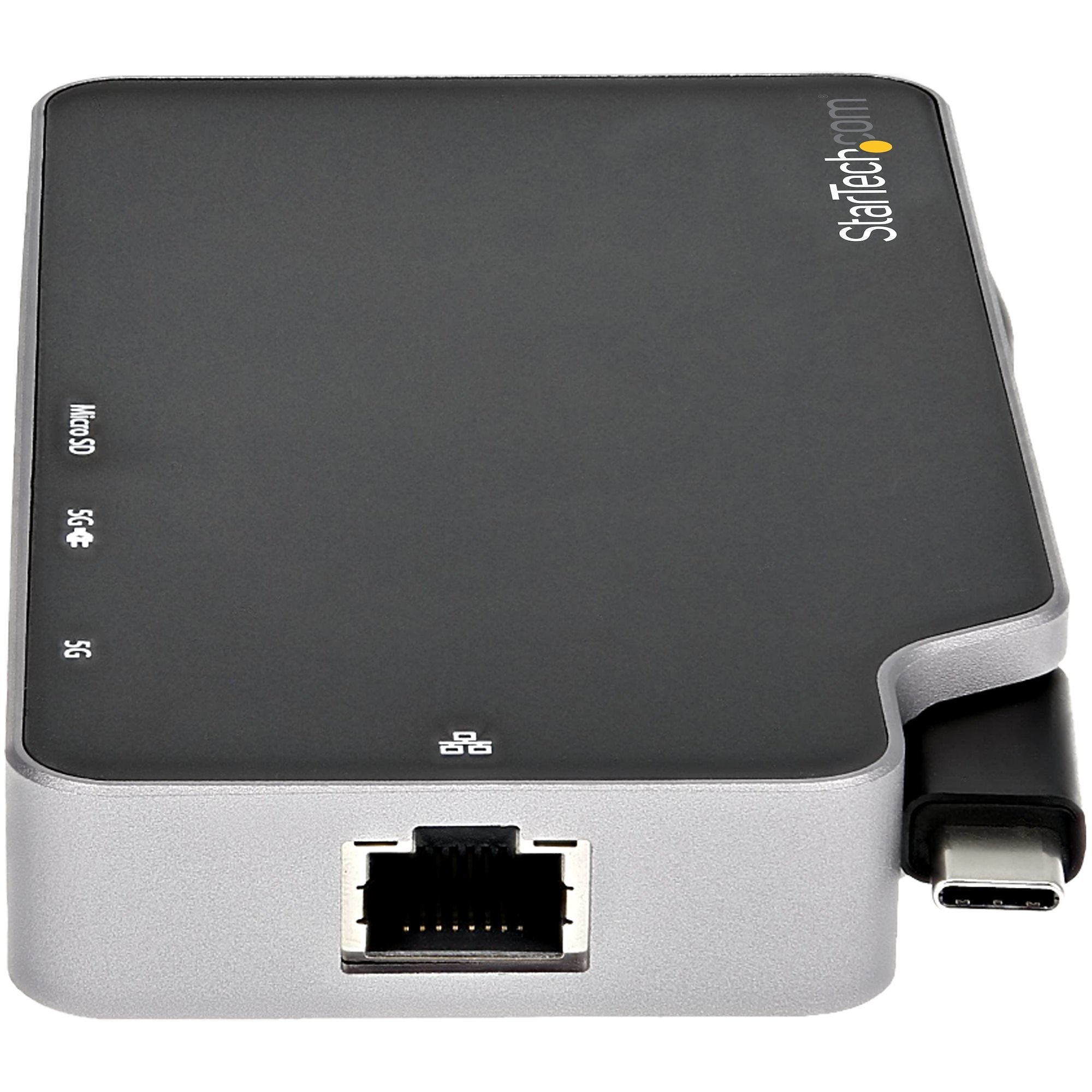 Startech Mini Docking Usb C - Usb 3.1 Tipo C A Hdmi De 4k O Vga - Pd Pass-Through De 100w - Usb 2 Puertos - 10gbps - Lector Microsd - Gbe