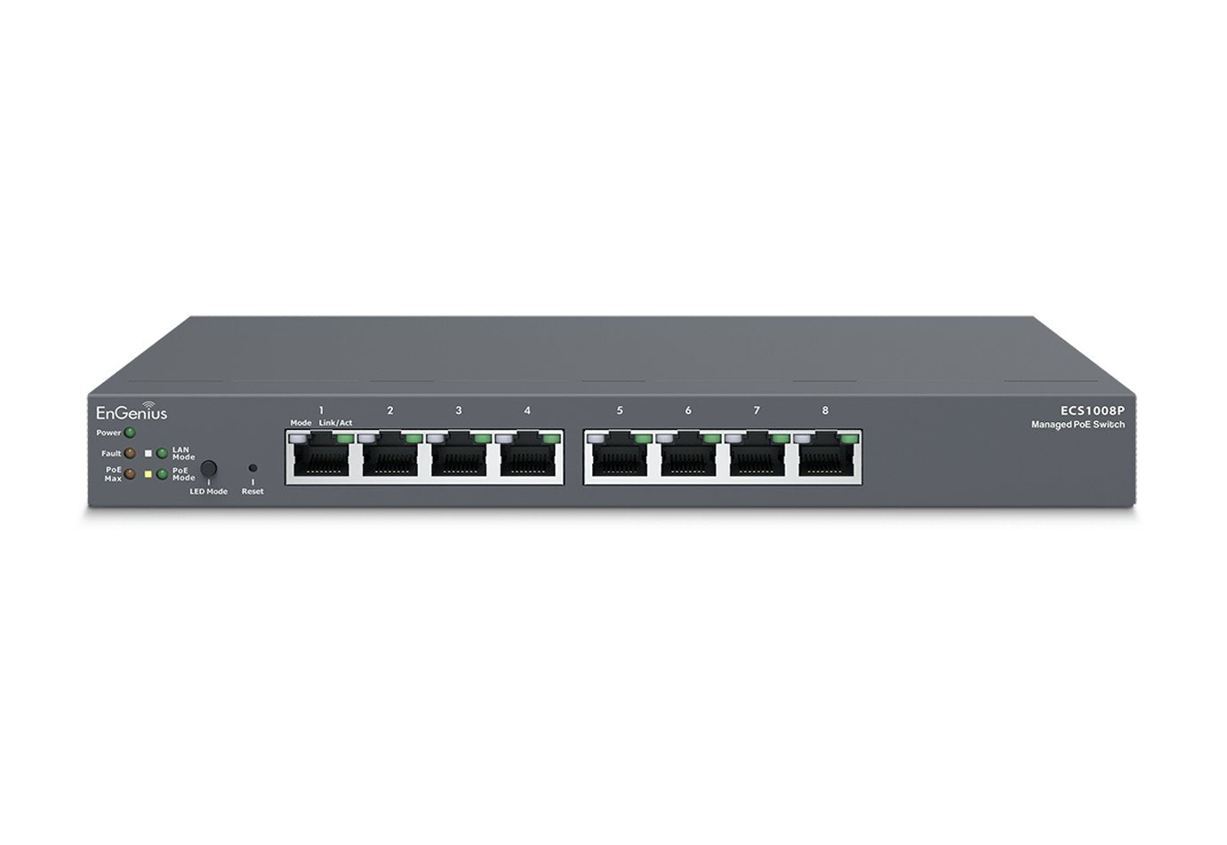 EAN 4713361935039 - EnGenius ECS1008P switch Gestionado L2 Gigabit Ethernet (10/100/1000) Energía sobre Ethernet (PoE) Negro imagen 1