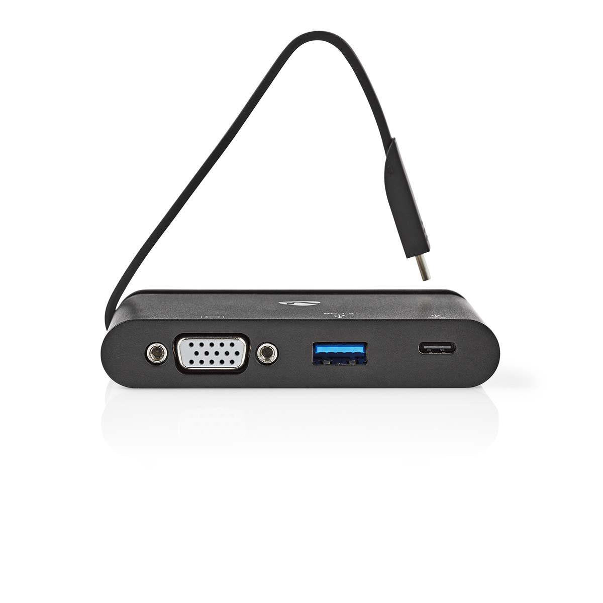 Nedis Tcarf220bk Base Para Portátil Y Replicador De Puertos Usb 3.2 Gen 1 (3.1 Gen 1) Type-C Negro