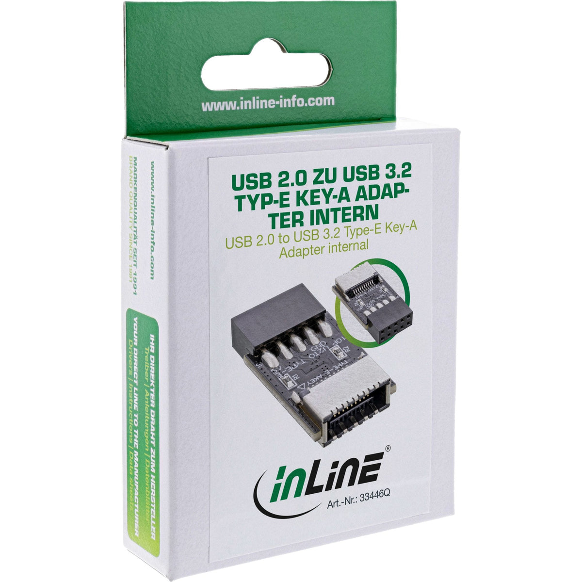 Inline® Usb 2.0 A Usb 3.2 Type-E Key-A Adaptador Internal