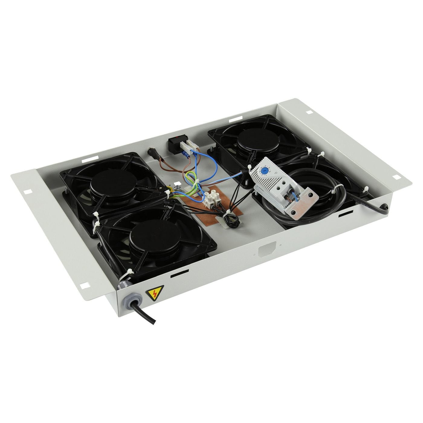 Lanview By Logon 4 Ventiladores, Módulo De Ventilador Analógico Controlado Por Termostato Blanco Enchufe Uk