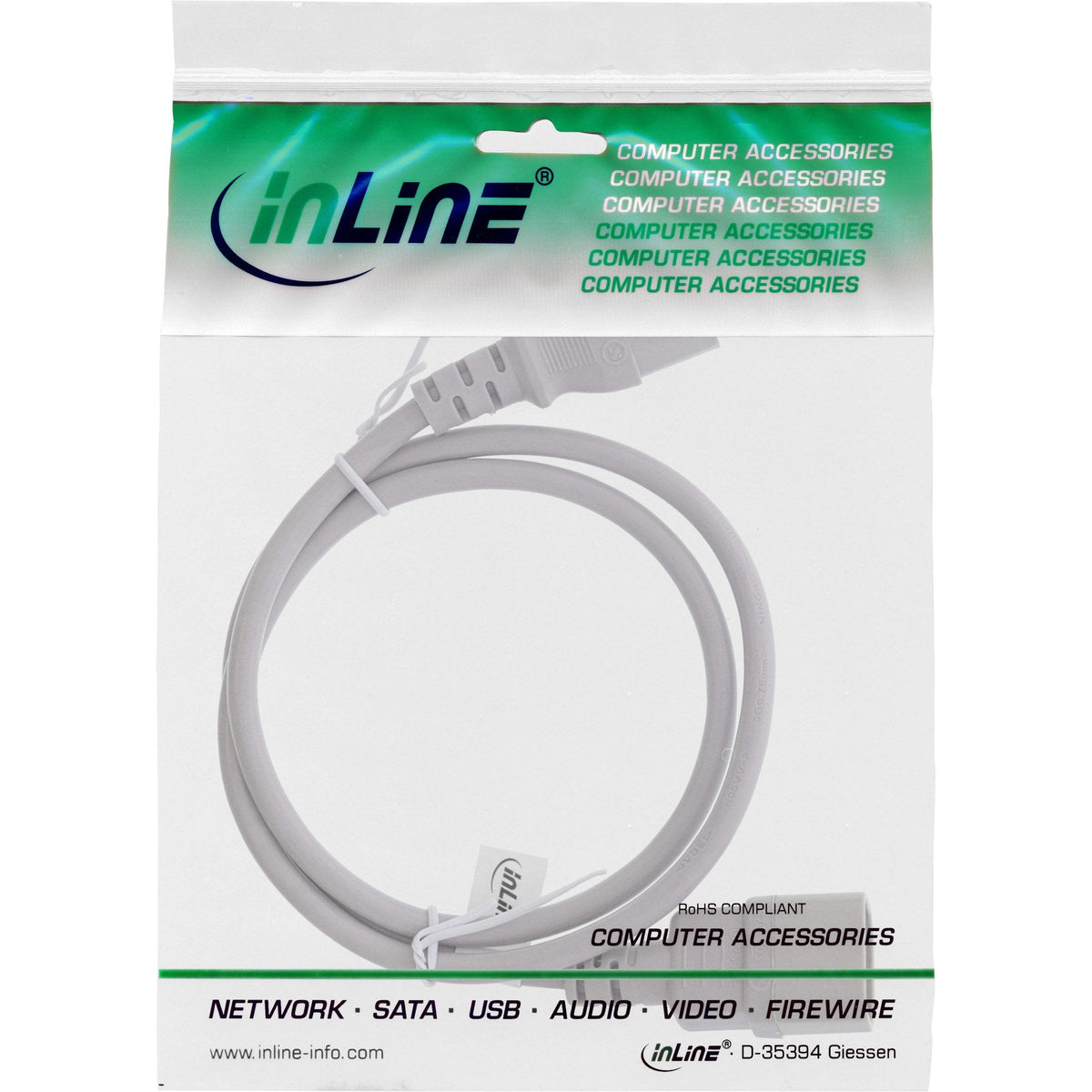 Cable Inline Iec C13 A C14 Gris 1,8 M