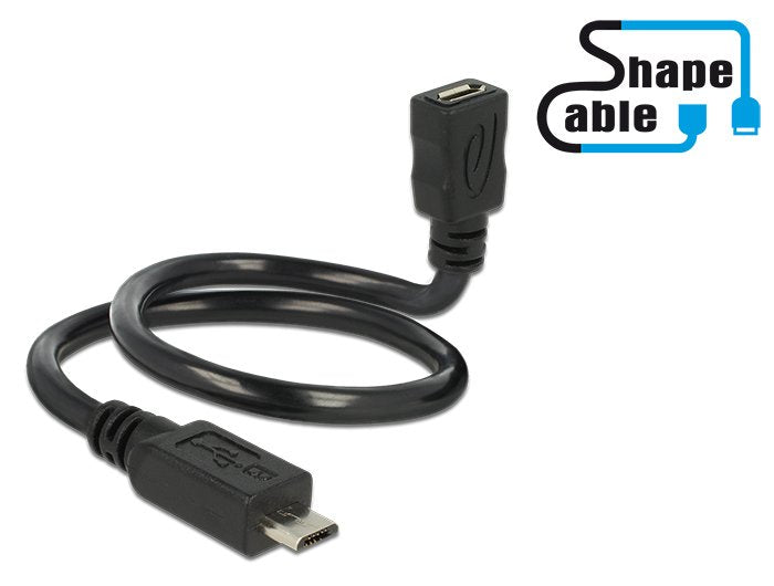 Delock Cable Usb 2.0 Micro B Stecker > Usb 2.0 Micro B Buchse Otg Shapecable 35 Cm