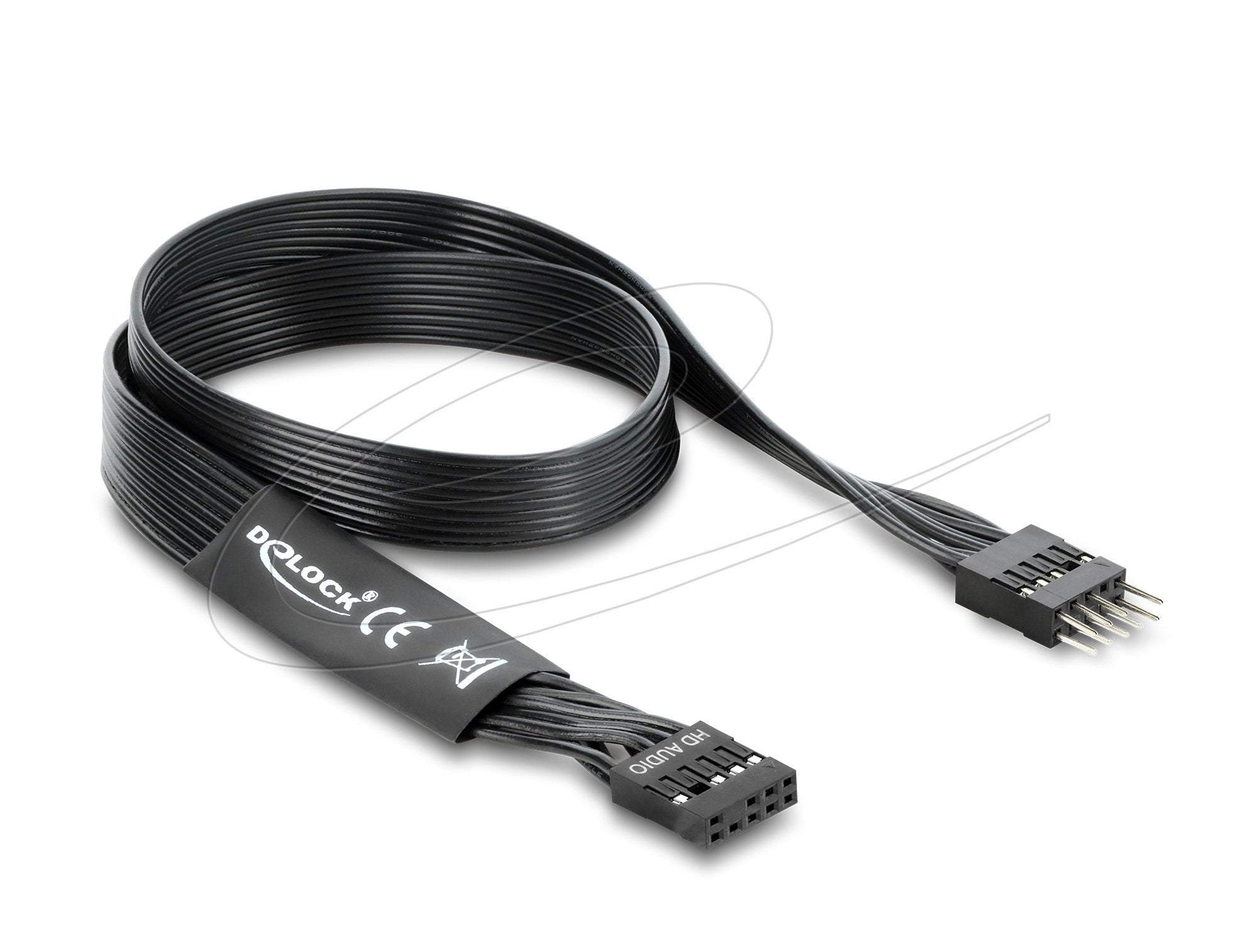 Delock Hd Audio Flachbandcable Mainboard Verlängerungscable 9 Pin Pfostenstecker Zu Pfostenbuchse 50 Cm Schwarz