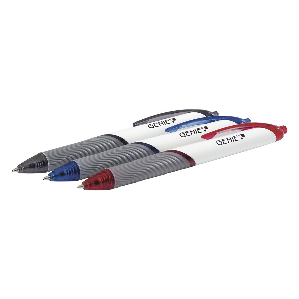 Genie 40004 Bolígrafo Negro, Azul, Rojo Bolígrafo De Punta Retráctil Con Pulsador 12 Pieza(S)