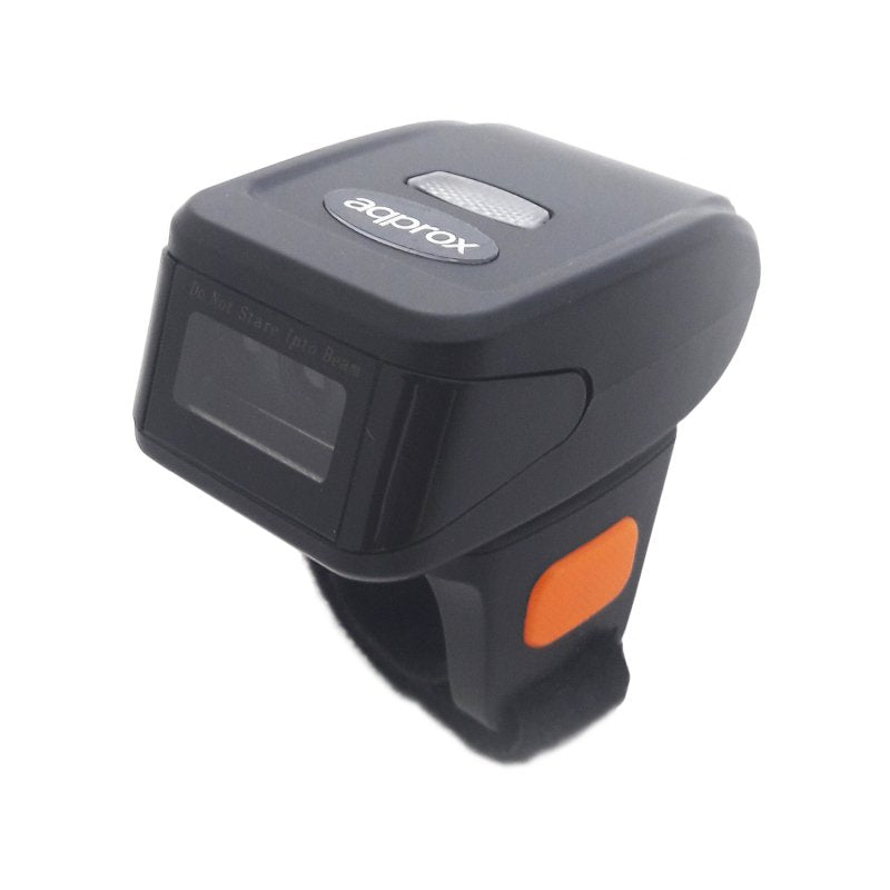 Lector De Códigos De Barras Para Dedo Approx Appls12r 1d Bluetooth/Rf 2.4ghz Disparo Manual Bat. 380mah Negro/Naranja